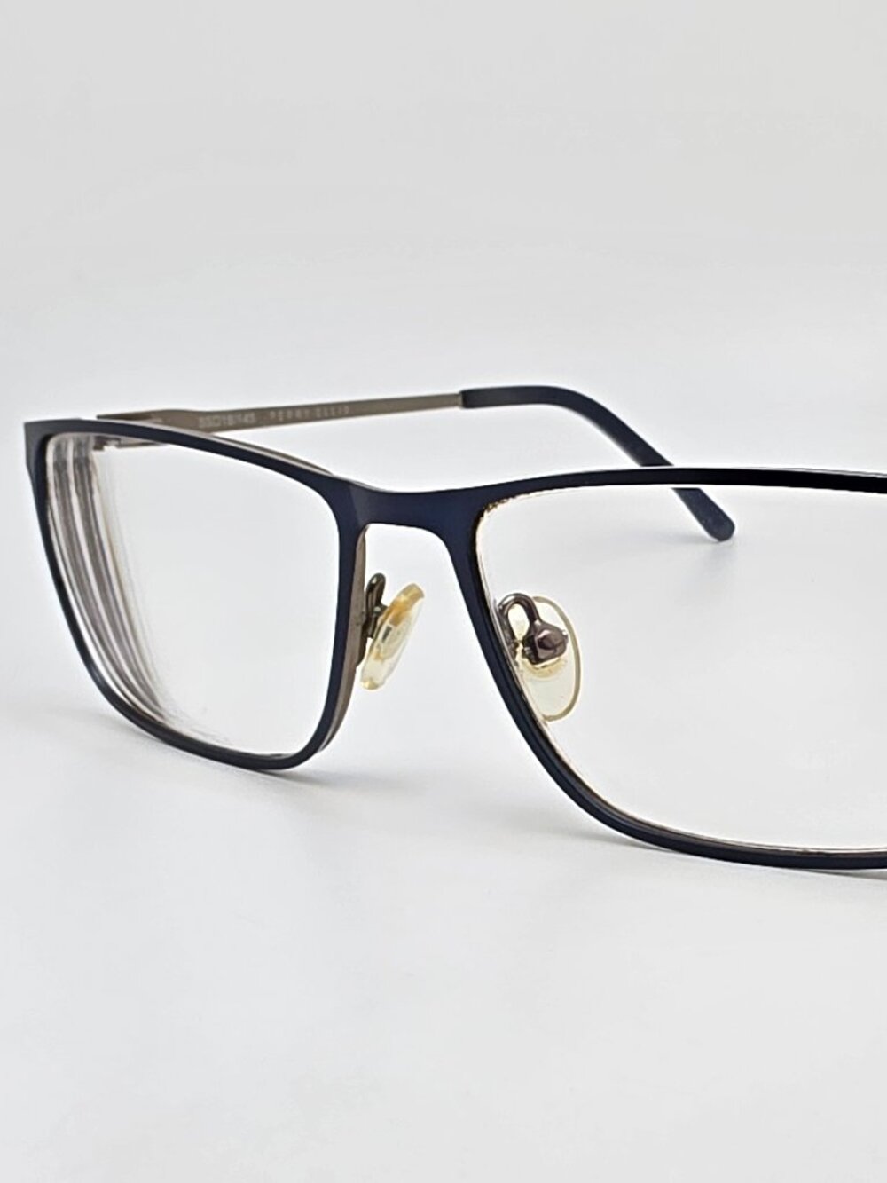 Perry Ellis PE 1227-2 Blue on Gunmetal Eyeglasses Frame w/ Flexhinge 55-16-145